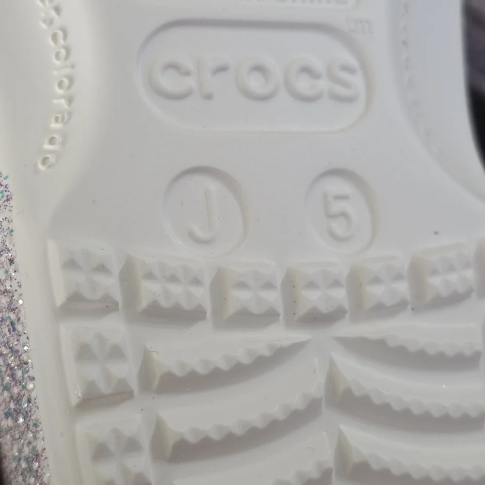 CROCS Kids Sparkly Water Shoes - White and Purple